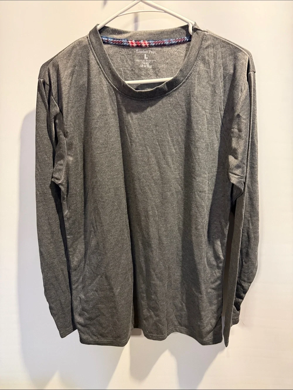 London Polo Women's Long-Sleeve Crewneck Tee - Heather Gray Size: L